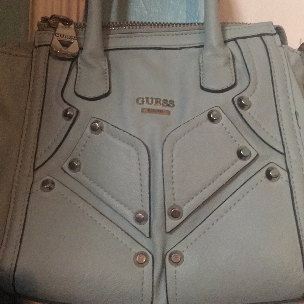 Blue guess cross body purse